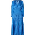 Cobaltblaue Unifarbene MAJE Festliche Kleider Gesmokte aus Satin für Damen Größe XS 