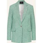 Hellgrüne MAJE Tweedblazer mit Schulterpolstern mit Knopf aus Baumwollmischung für Damen Größe XS 