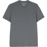 Reduzierte Graue Kurzärmelige Majestic Filatures Rundhals-Ausschnitt T-Shirts aus Leinen für Herren Größe L 