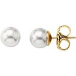 Reduzierte Weiße Majorica Perlenohrringe aus Silber mit Echte Perle für Damen 