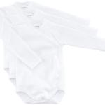Weiße Langärmelige Kinderbodys aus Baumwolle maschinenwaschbar für Babys Größe 56 3-teilig 