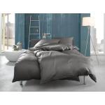 Graue Unifarbene Bettwaesche-mit-Stil Baumwollbettwäsche aus Jersey 135x200 