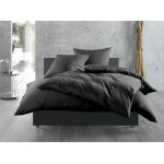 Schwarze Unifarbene Bettwaesche-mit-Stil Bettwäsche aus Mako-Satin 135x200 