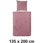 Reduzierte Rosa Unifarbene Bettwäsche aus Mako-Satin 135x220 