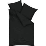Schwarze Unifarbene KAEPPEL Baumwollbettwäsche mit Reißverschluss aus Mako-Satin maschinenwaschbar 135x200 