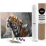 malango Malen nach Zahlen - Tiger Tom - 120 x 80 cm - mit DIY Keilrahmen Set
