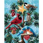 Ausmalbilder Weihnachten mit Vogel-Motiv 