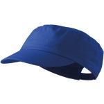 Royalblaue Unifarbene Malfini Army-Caps mit Klettverschluss aus Baumwolle für Herren 