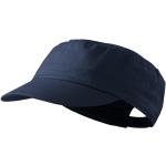 Marineblaue Unifarbene Malfini Army-Caps mit Klettverschluss aus Baumwolle für Herren 
