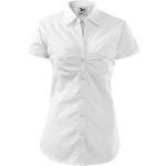 Weiße Kurzärmelige Malfini Damenkurzarmhemden mit Knopf aus Baumwolle Größe XL 