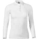 Weiße Langärmelige Malfini Langarm-Poloshirts für Damen Größe M 