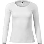 Weiße Langärmelige Malfini T-Shirts aus Baumwolle für Damen Größe M 
