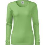 Dunkelgraue Melierte Langärmelige Malfini T-Shirts aus Baumwolle für Damen Größe XL 