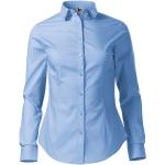 Himmelblaue Langärmelige Malfini Damenlangarmhemden mit Knopf aus Baumwolle Größe M 