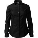 Schwarze Langärmelige Malfini Damenlangarmhemden mit Knopf aus Baumwolle Größe M 
