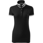 Schwarze Kurzärmelige Malfini Kurzarm-Poloshirts aus Baumwolle für Damen Größe L 