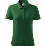 Grüne Bestickte Kurzärmelige Malfini Kurzarm-Poloshirts aus Baumwolle für Damen Größe L 