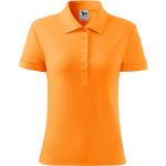 Orange Elegante Kurzärmelige Malfini Kurzarm-Poloshirts aus Baumwolle maschinenwaschbar für Damen Größe XL 