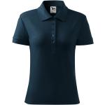 Marineblaue Elegante Kurzärmelige Malfini Kurzarm-Poloshirts aus Baumwolle maschinenwaschbar für Damen Größe XL 