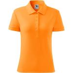 Orange Bestickte Kurzärmelige Malfini Kurzarm-Poloshirts aus Baumwolle für Damen Größe XL 