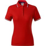 Rote Elegante Kurzärmelige Malfini Kurzarm-Poloshirts mit Knopf für Damen Größe XS 
