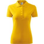 Gelbe Melierte Kurzärmelige Malfini Kurzarm-Poloshirts aus Baumwolle für Damen Größe XS 