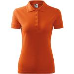 Orange Melierte Kurzärmelige Malfini Kurzarm-Poloshirts aus Baumwolle für Damen Größe S 