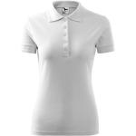 Weiße Melierte Kurzärmelige Malfini Kurzarm-Poloshirts aus Baumwolle für Damen Größe XL 