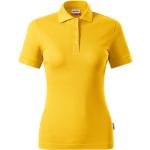 Gelbe Kurzärmelige Malfini Kurzarm-Poloshirts aus Baumwolle für Damen Größe M 