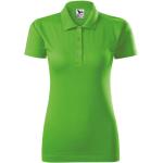 Apfelgrüne Melierte Kurzärmelige Malfini Kurzarm-Poloshirts aus Jersey für Damen Größe L 