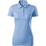 Himmelblaue Melierte Kurzärmelige Malfini Kurzarm-Poloshirts aus Jersey für Damen Größe XL 