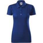 Royalblaue Melierte Kurzärmelige Malfini Kurzarm-Poloshirts aus Jersey für Damen Größe XS 