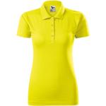 Zitronengelbe Melierte Kurzärmelige Malfini Kurzarm-Poloshirts aus Jersey für Damen Größe XS 