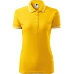 Gelbe Melierte Kurzärmelige Malfini Kurzarm-Poloshirts aus Baumwolle maschinenwaschbar für Damen Größe S 