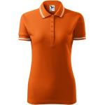 Orange Melierte Kurzärmelige Malfini Kurzarm-Poloshirts aus Baumwolle maschinenwaschbar für Damen Größe L 