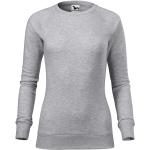 Silberne Unifarbene Malfini Damensweatshirts mit Reißverschluss mit Kapuze Größe M 