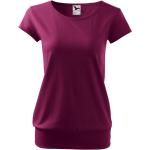 Fuchsiafarbene Melierte Malfini T-Shirts aus Baumwolle für Damen Größe XS 