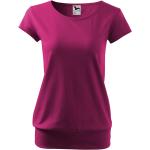 Fuchsiafarbene Melierte Malfini T-Shirts aus Baumwolle für Damen Größe S 