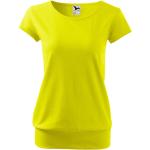 Zitronengelbe Melierte Malfini T-Shirts aus Baumwolle für Damen Größe XL 