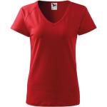 Rote Malfini V-Ausschnitt T-Shirts aus Jersey für Damen Größe XS 