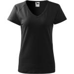 Schwarze Malfini V-Ausschnitt T-Shirts aus Jersey für Damen Größe XXL 
