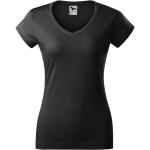 Graue Malfini V-Ausschnitt T-Shirts aus Baumwolle für Damen Größe S 
