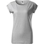 Silberne Melierte Malfini T-Shirts aus Jersey für Damen Größe S 
