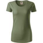 Khakifarbene Malfini Bio Nachhaltige T-Shirts aus Jersey für Damen Größe XS 