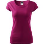 Fuchsiafarbene Melierte Malfini T-Shirts aus Baumwolle für Damen Größe M 