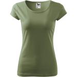 Khakifarbene Melierte Malfini T-Shirts aus Baumwolle für Damen Größe XXL 