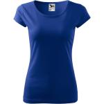 Royalblaue Melierte Malfini T-Shirts aus Baumwolle für Damen Größe M 