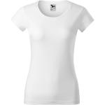Weiße Melierte Elegante Malfini T-Shirts aus Baumwolle für Damen Größe L 