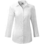 Weiße Langärmelige Malfini Damenlangarmhemden mit Knopf aus Baumwolle Größe L 