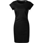 Schwarze Malfini Midi Shirtkleider aus Baumwolle für Damen Größe S 